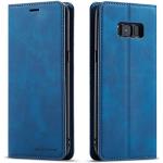 Blaue Samsung Galaxy S8+ Cases Art: Flip Cases mit Bildern aus Glattleder mit Ständer 