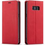 Rote Samsung Galaxy S8+ Cases Art: Flip Cases mit Bildern aus Glattleder mit Ständer 