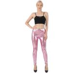 Silberne Sexy Wetlook-Leggings & Glanzleggings mit Glitzer aus Latex für Damen Größe 3 XL 