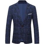 Marineblaue Karo Tweed-Sakkos mit Knopf aus Tweed für Herren Größe 3 XL 