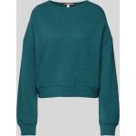 Petrolfarbene Unifarbene Oversize Damensweatshirts aus Baumwollmischung Größe M 