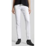Weiße Slim Fit Jeans mit Reißverschluss aus Baumwolle für Damen Größe XS Weite 42, Länge 32 