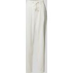 Weiße Unifarbene Loose Fit Leinenhosen aus Baumwolle für Damen Größe S Weite 38, Länge 30 