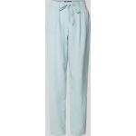 Hellblaue Unifarbene Loose Fit Leinenhosen aus Baumwolle für Damen Größe XS Weite 38, Länge 32 