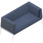 Blaue Quadrifoglio Zweisitzer-Sofas lackiert aus Stoff mit Armlehne Breite 150-200cm, Höhe 50-100cm, Tiefe 50-100cm 2 Personen 