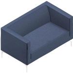 Blaue Quadrifoglio Zweisitzer-Sofas lackiert aus Stoff mit Armlehne Breite 100-150cm, Höhe 50-100cm, Tiefe 50-100cm 2 Personen 