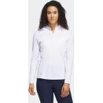 Weiße Langärmelige adidas Golf Damenpoloshirts & Damenpolohemden mit Reißverschluss Größe M 