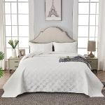 Reduzierte Weiße Gesteppte Moderne Tagesdecken & Bettüberwürfe aus Stoff 240x220 