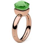 Qudo Firenze "peridot" rosegoldener Ring mit grünem Stein (54 (17.2))