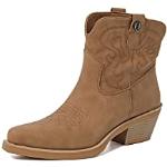 Braune Bestickte Cowboy-Boots & Cowboystiefeletten für Damen Größe 39 