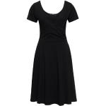 Schwarze Vintage Kurzärmelige Queen Kerosin Abendkleider A-Linie aus Leder für Damen Größe XXL für den für den Sommer 