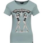 Grüne Rockabilly Rundhals-Ausschnitt T-Shirts aus Baumwollmischung für Damen Größe XXL 
