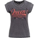 QUEEN KEROSIN T-Shirt mit Roll-Up Ärmel Queen's Speedway Garage, grau, XXL anthrazit