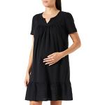 Queen Mum Damen Dress Jersey/Woven Nurs Ss Embr Newyork Kleid, Schwarz (Black P090), 38 (Herstellergröße: M)
