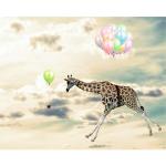 Acrylglasbild QUEENCE "fliegende Giraffe" Bilder bunt Acrylglasbilder