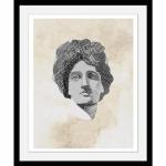 queence Bild mit Rahmen »Antik - Kopf -Grau - Gerahmter Digitaldruck - Wandbild«, Kopf (1 St)
