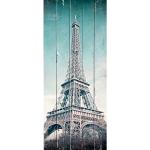 Bunte Vintage Queence Holzbilder mit Eiffelturm-Motiv 