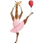 Leinwandbild QUEENCE "Ballerina Giraffe" Bilder rosa Leinwandbilder