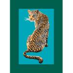 Blaue Queence Leinwandbilder mit Leopard-Motiv 40x60 