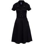 Schwarze Vintage Kurzärmelige Queen Kerosin Herbstkleider aus Baumwolle für Damen Größe XS 