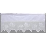 Querbehang Igel, HOSSNER - ART OF HOME DECO, Stangendurchzug (1 St), halbtransparent, Wirkware, handgehäkelte Spitze, weiß, Baumwolle