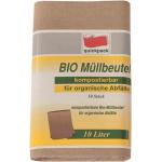 Quickpack Bio-Öko-Papierbeutel Abfallbeutel, 10l, ca.390 x 360 mm, natur