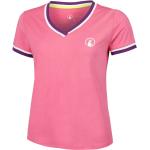 Reduzierte Pinke Kurzärmelige V-Ausschnitt T-Shirts für Damen Größe XS 