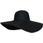 Reduzierte Schwarze Schlapphüte aus Stroh für Damen Größe L für den für den Sommer 