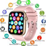 Rosa Wasserdichte Smartwatches mit Touchscreen-Zifferblatt mit Bluetooth für Herren 