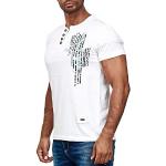 Weiße Kurzärmelige R-Neal Rundhals-Ausschnitt T-Shirts aus Baumwolle für Herren Größe 4 XL für Partys für den für den Herbst 