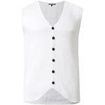 Weiße Unifarbene Elegante R-Neal Strickwesten aus Baumwollmischung für Herren Größe L für Partys für den für den Sommer 