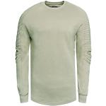 R-Neal Sweatshirt Herren Rundhals Biker Sweat Shirt Streetwear Sweater Premium Basics Langarm Pullover 056, Farbe: Hellgrün, Größe: S