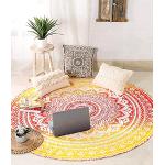 Orange Boho Runde Runde Tischdecken mit Mandala-Motiv matt 