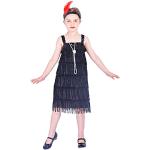 Schwarze Charleston-Kostüme & 20er Jahre Kostüme mit Fransen aus Polyester für Kinder 
