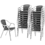 Dunkelgraue Polyrattan Gartenstühle aus Polyrattan stapelbar Breite 0-50cm, Höhe 50-100cm 20-teilig 