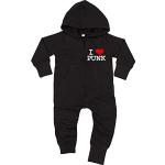 Racker-n-Roll I Love Punk Baby All-in-one Sweatsuit Black