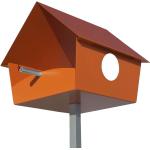 Reduzierte Orange Radius Design Vogelhäuser aus Stahl 