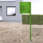 Grüne Radius Design Letterman Briefkästen & Postkästen Pulverbeschichtete aus Metall mit Ständer 