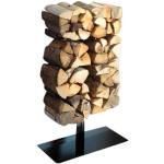 Schwarze Radius Design Wooden Tree Kaminholzregale pulverbeschichtet aus Holz 