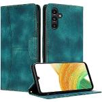 Reduzierte Grüne Retro Samsung Galaxy A34 Hüllen Art: Flip Cases mit Bildern aus Leder klappbar 