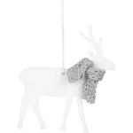 Weiße Räder Wohnzubehör Weihnachtsanhänger mit Hirsch-Motiv matt aus Porzellan 1-teilig 