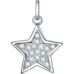 Silberne Sterne Sternanhänger aus Leder mit Zirkonia 