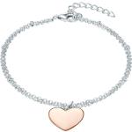 Silberne Motiv Herz Armbänder glänzend aus Rosegold für Damen zum Valentinstag 