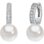 Reduzierte Silberne Unifarbene Elegante Rafaela Donata Klappcreolen mit Echte Perle für Damen 