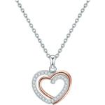 Silberne Rafaela Donata Herzketten glänzend mit Zirkonia für Damen zum Valentinstag 