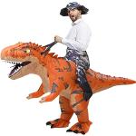 Rafalacy Aufblasbare Dinosaurier-Kostüme für Erwachsene, Größe T-REX Ride on Halloween Kostüm Lustiges Dino Blow Up Kostüm (Braun)
