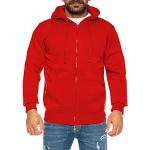 Rote Zip Hoodies & Sweatjacken mit Kapuze für Herren Größe 8 XL für den für den Herbst 