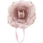 Rosa Blumenmuster Moderne Runde Raffhalter aus Textil magnetisch 