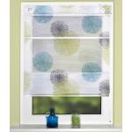 Grüne Home Wohnideen Raffrollos ohne Bohren mit Blumenmotiv aus Polyester lichtdurchlässig 