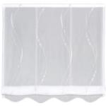 Silberne Bestickte Raffrollos mit Klettband aus Textil transparent 
